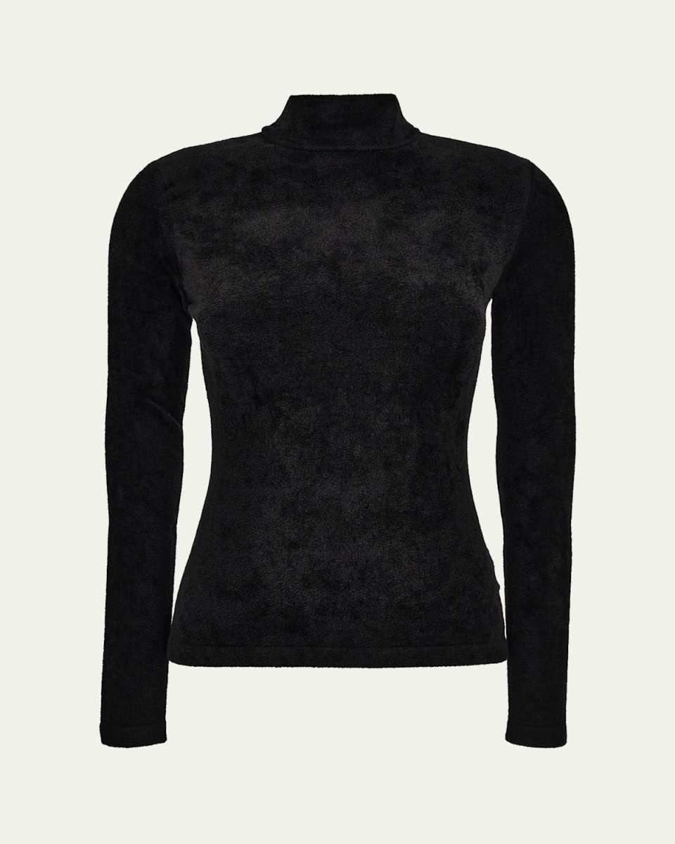 Mock-Neck Chenille Sweater